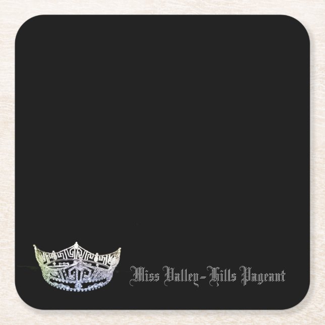 Miss America style Silver Crown Paper Coasters (Front)