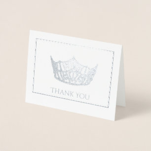 Miss America Style Silver Foil Crown Card