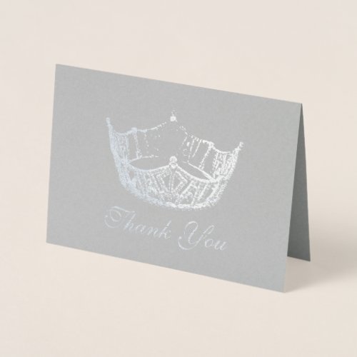 Miss America Style Silver Foil Crown Card