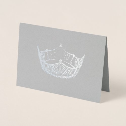 Miss America Style Silver Foiled Crown Card