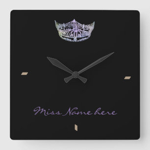 Miss America style Silver Rain Crown Clock