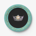 Miss America Turquoise Silver Crown Paper Plates