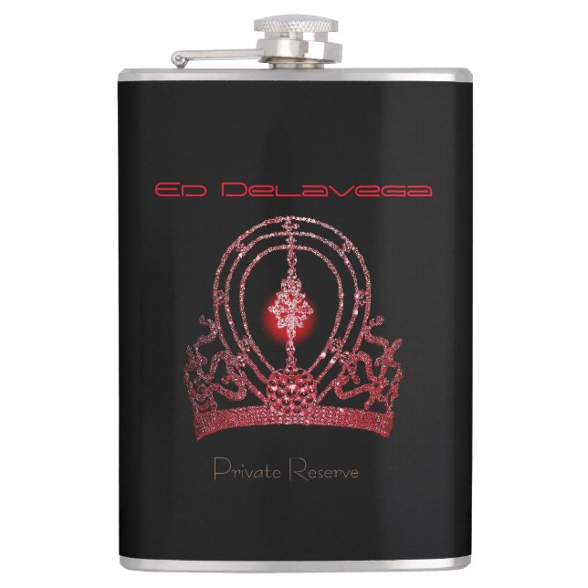 Miss America Universe style Crown Personal Flask (Front)