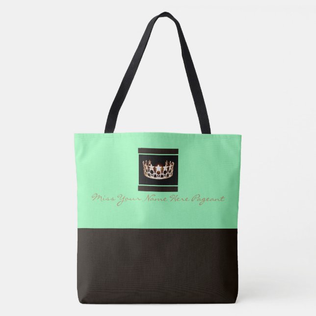 Miss America USA Custom Color Tote Brown/Aqua (Front)