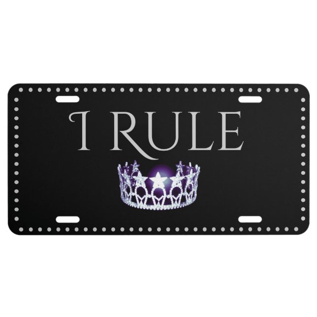 Miss America USA I Rule Aluminum License Plate (Front)