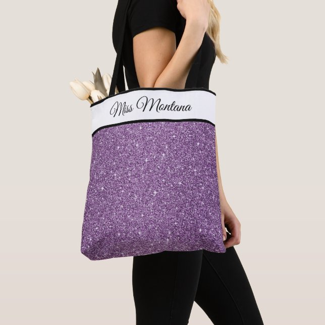 Miss America USA Pageant Faux Glitter Tote Bag (Close Up)