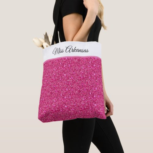 Miss America USA Pageant Faux Glitter Tote Bag