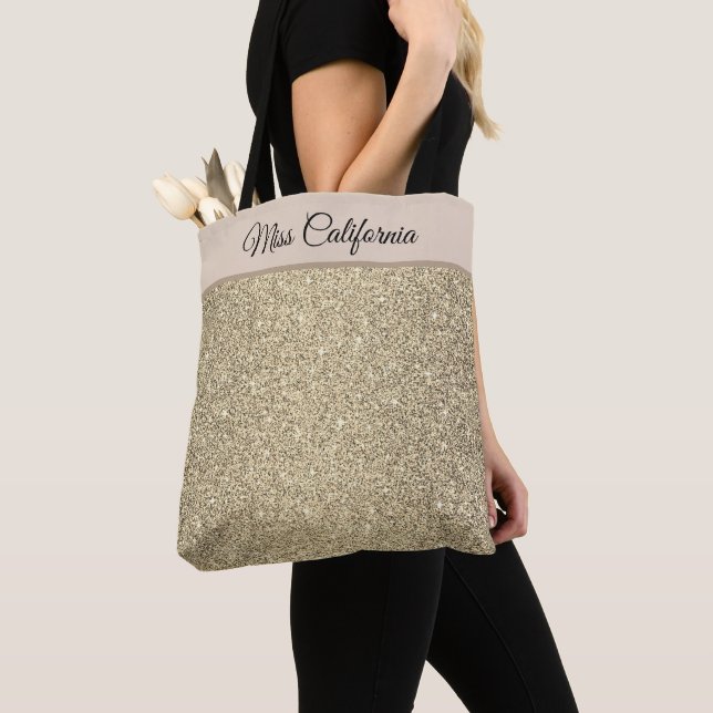 Miss America USA Pageant Faux Glitter Tote Bag (Close Up)