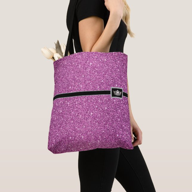 Miss America USA Pageant Faux Glitter Tote Bag (Close Up)