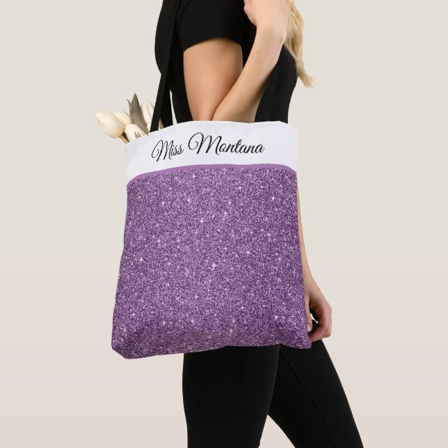 Miss America USA Pageant Faux Glitter Tote Bag (Close Up)