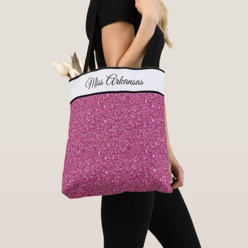 Miss America USA Pageant Faux Glitter Tote Bag