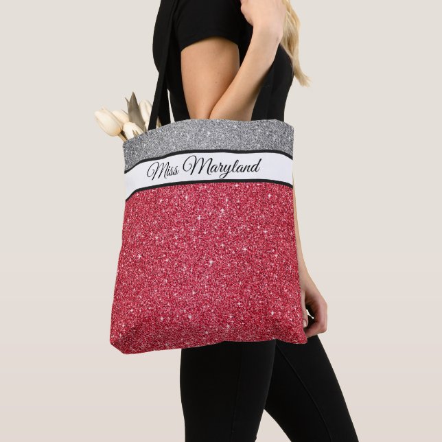 Miss America USA Pageant Faux Glitter Tote Bag (Close Up)