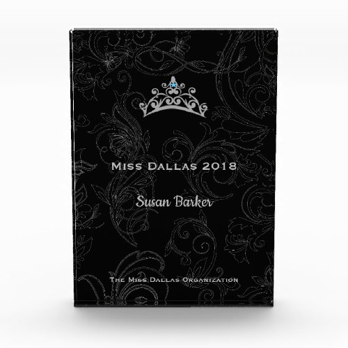 Miss America USA Rodeo Silver Crown Acrylic Award