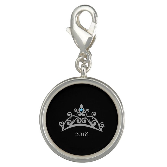 Miss America USA Rodeo Silver Tiara SP Charm-Date Charm (Front)