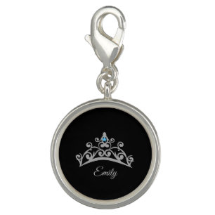 Miss America USA Rodeo Silver Tiara SP Charm-Name Charm