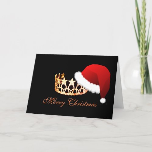 Miss America USA Santa Hat Orange Crown Card