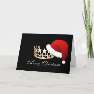 Miss America USA Santa Hat Stars Crown Card
