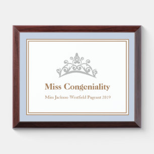 Miss America USA Silver Crown Wood Awards Plaque