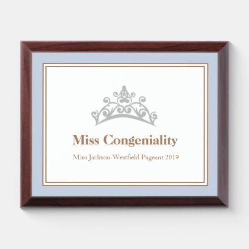 Miss America USA Silver Crown Wood Awards Plaque