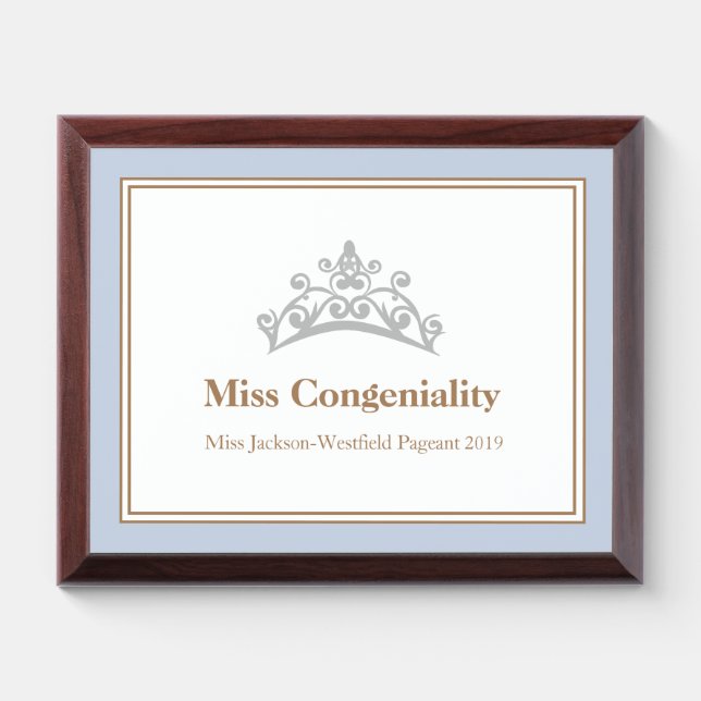 Miss America USA Silver Crown Wood Awards Plaque (Horizontal)