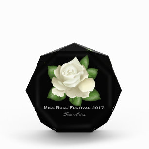 Miss America White Rose Acrylic Award