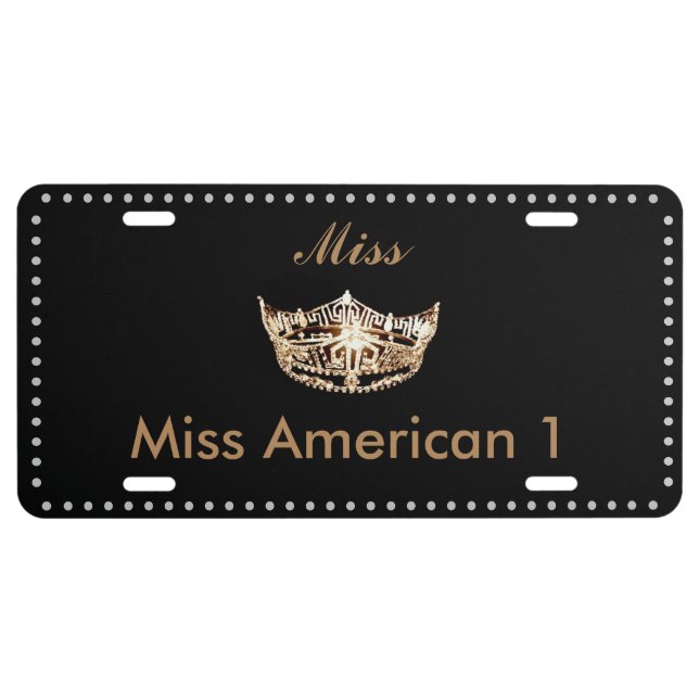 Miss American Pageant Crown Aluminum License Plate (Front)