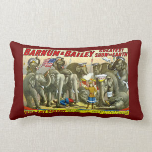 Miss Amy Dupont Trained Circus Elephants Barnum Lumbar Pillow