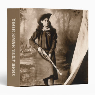 Miss Annie Oakley and Gun, Vintage Photo Portrait 3 Ring Binder