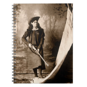 Miss Annie Oakley and Gun, Vintage Photo Portrait Notebook