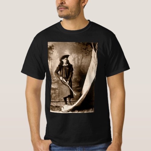 Miss Annie Oakley and Gun Vintage Photo Portrait T_Shirt