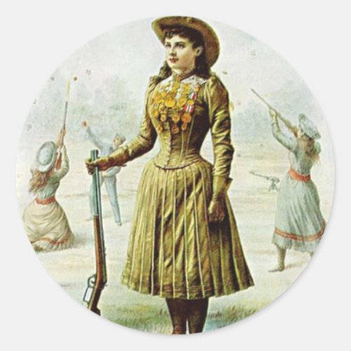 Miss Annie Oakley Classic Round Sticker
