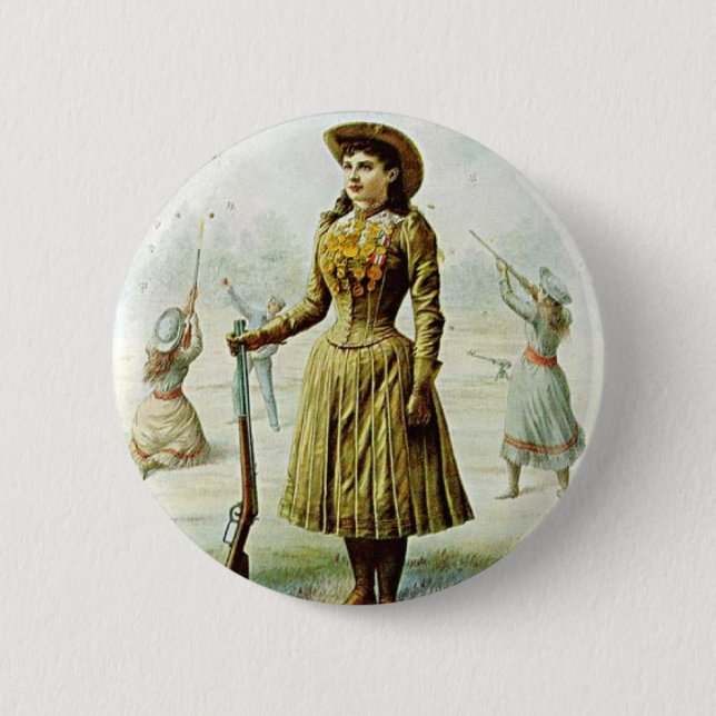 Miss Annie Oakley Pinback Button (Front)