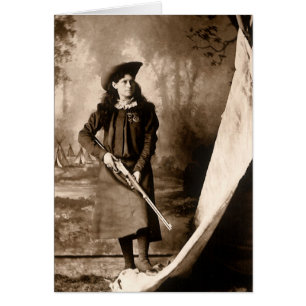 Miss Annie Oakley with Gun, Vintage Photo Portrait