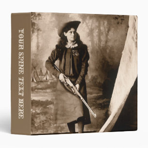 Miss Annie Oakley with Gun, Vintage Photo Portrait 3 Ring Binder