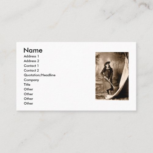 1898 Photo of Miss Annie Oakley Holding a Rifle Business Card Templates