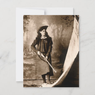 Miss Annie Oakley with Gun, Vintage Photo Portrait Invitation