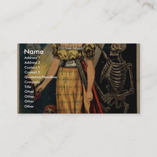 Customizable Miss Baldwin, 'A Morden Witch endor' Vintage Theat Business Cards