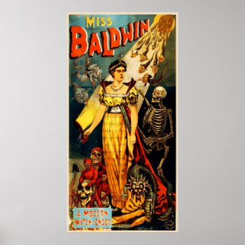 Miss Baldwin Vintage Magic Poster by AntiquePosters at Zazzle