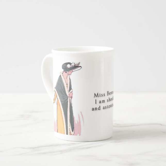Miss Bennet, I am shocked! - Pride & Prejudice Bone China Mug (Front Left)