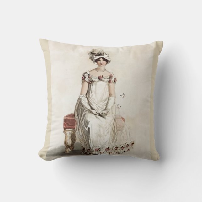 “Miss Bennet” Jane Austen Inspired, book lovers, Throw Pillow (Front)