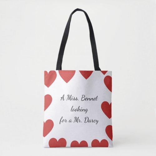 Miss Bennet Looking for Mr Darcy Tote Bag