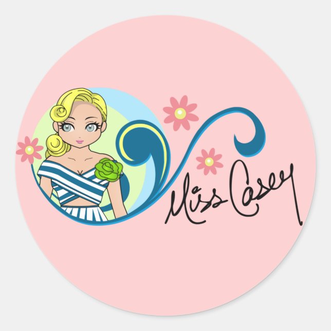 "Miss Casey" Stickers (Front)