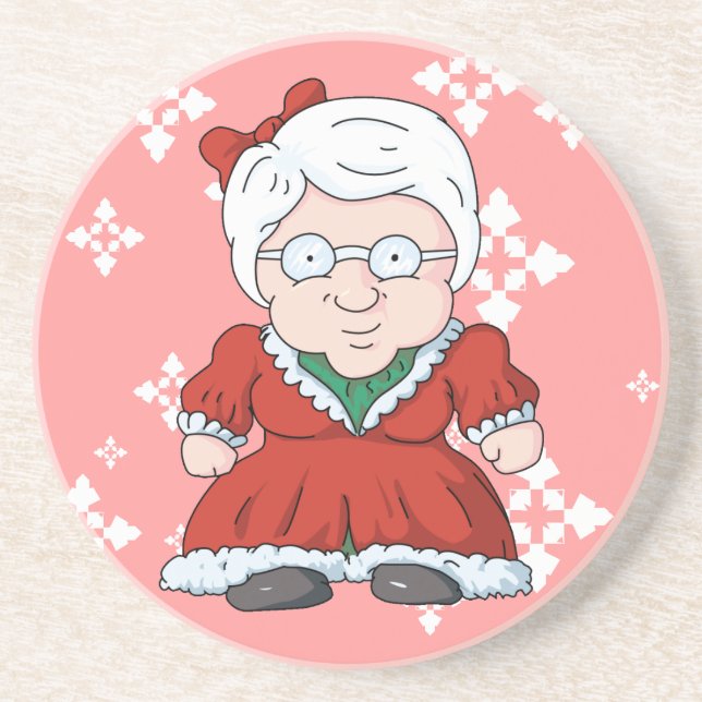 Miss Clause Sandstone Coaster (Front)