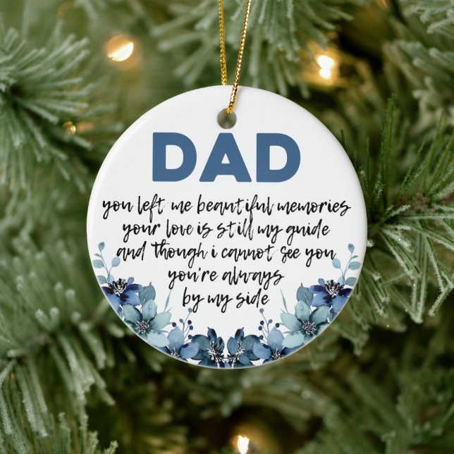 Miss Dad in Memory of Father Ceramic Ornament (Tree)