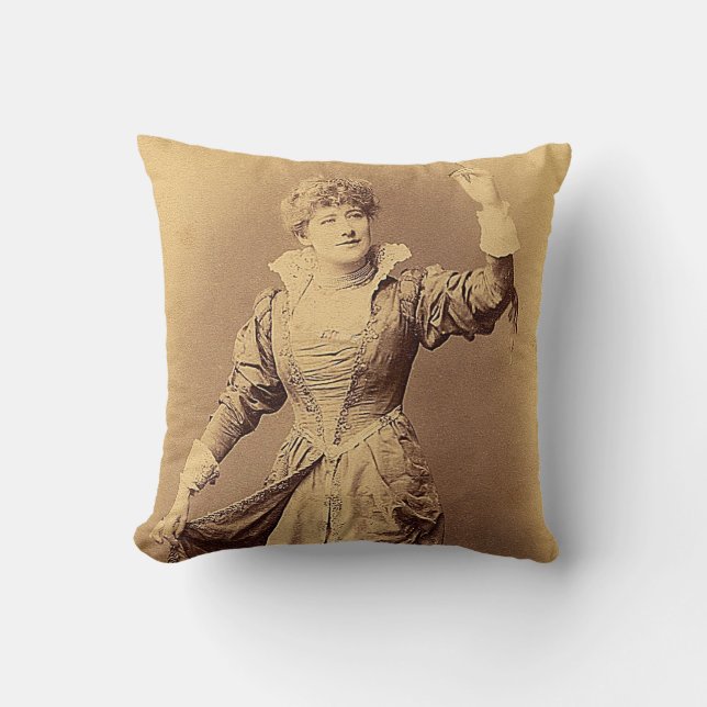 Miss Ellen Terry as Beatrice Throw Pillow (Front)