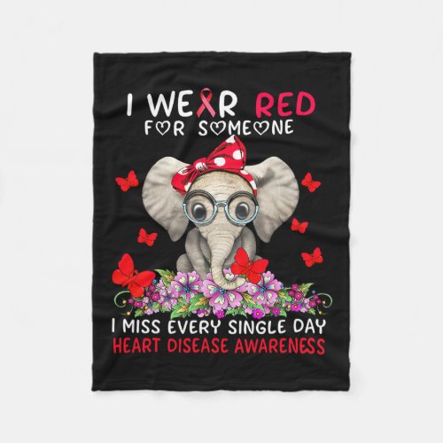 Miss Every Single Day Heart Disease Awareness  Fleece Blanket