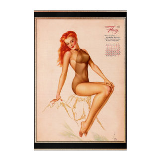 Miss February Varga Girl 1946 Pin-up Calendar Acrylic Print