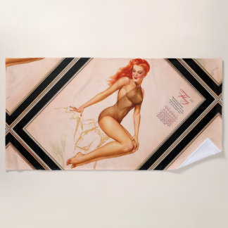 Miss February Varga Girl 1946 Pin-up Calendar Beach Towel