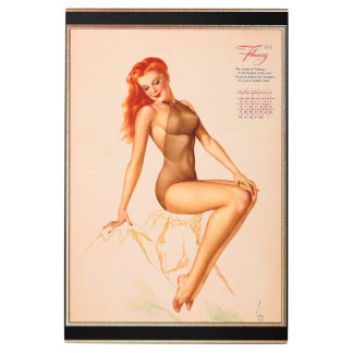 Miss February Varga Girl 1946 Pin-up Calendar Metal Print