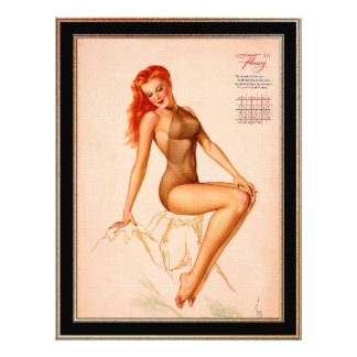 Miss February Varga Girl 1946 Pin-up Calendar Photo Print
